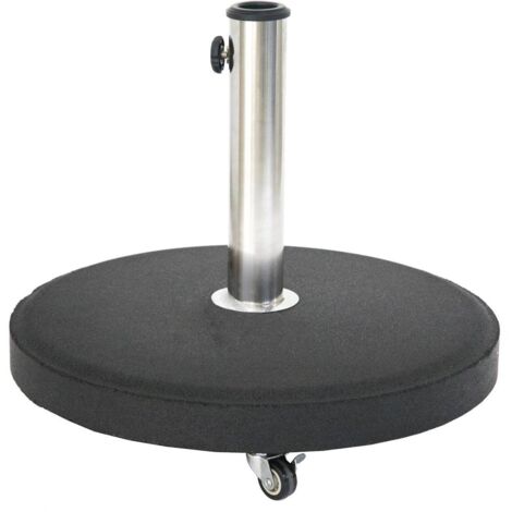 Soporte de sombrilla redondo con ruedas Negro - 25 kg - Hespéride