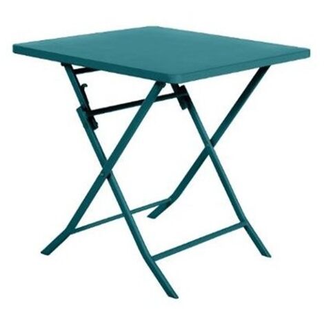 Mesa de jardín cuadrada plegable Greensboro Azul Pato - 2 plazas - Hespéride