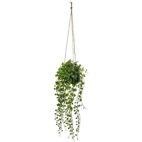 Maceta colgante con planta artificial