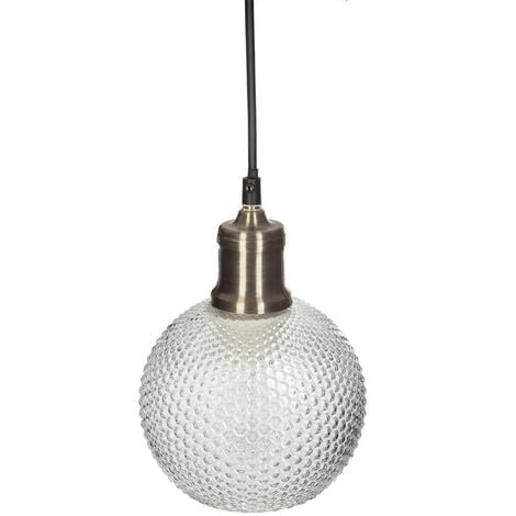 Lámpara colgante 'Kat' - vidrio estriado D. 15 cm - Atmosphera créateur d'intérieur