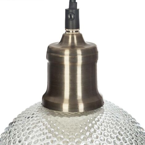 Lámpara colgante 'Kat' - vidrio estriado D. 15 cm - Atmosphera créateur d'intérieur