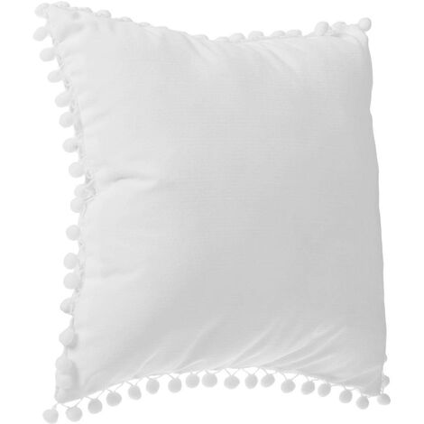 Cojín de pompones - marfil - 40x40 cm - Atmosphera créateur d'intérieur