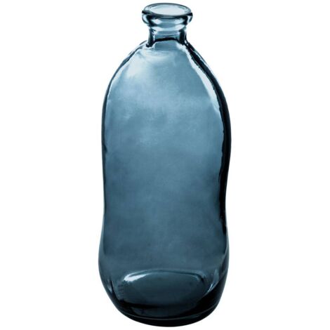 Jarrón 'Dame Jeanne' - vidrio reciclado - azul tormenta A. 73 cm - Atmosphera créateur d'intérieur