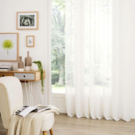Cortinas Visillos Paneles para Ventanas Habitacion Bordado Sólido Blancos  Visillos Transparentes para Ventanas Dormitorio Infantil Cortinas