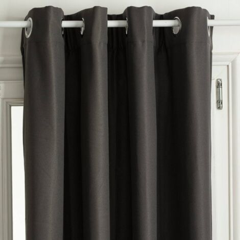 Cortina aislante «Isa» con ojales - gris oscuro 140 x 260 cm - Atmosphera créateur d'intérieur
