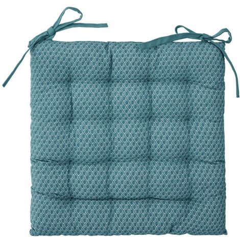 Funda de silla Otto - algodón - azul pato - 38x38 cm - Atmosphera créateur d'intérieur