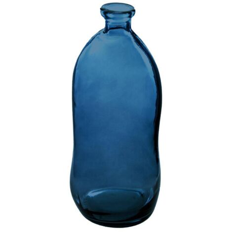 Jarrón 'Dame Jeanne' - vidrio reciclado - azul tormenta A. 51 cm - Atmosphera créateur d'intérieur
