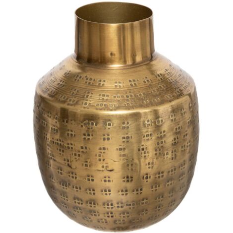 Jarrón «Oasis» - metal martillado - dorado H15 cm - Atmosphera créateur d'intérieur