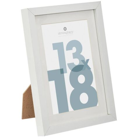 Marco de fotos Manu - madera y cristal - blanco - 13x18 cm - Atmosphera créateur d'intérieur