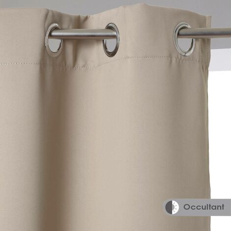 Juego de 2 cortinas blackout - beige - 135x240 cm - Atmosphera créateur d'intérieur