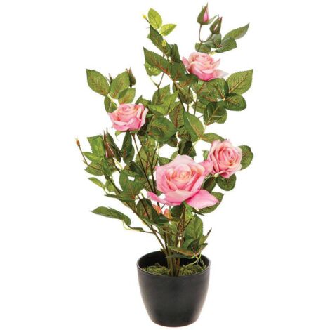 Rosal artificial - maceta de cemento - H50 cm - Atmosphera créateur d'intérieur