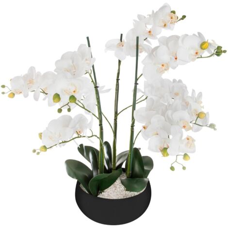 Orquídea artificial - marco de cerámica negra A. 65 cm - Atmosphera créateur d'intérieur