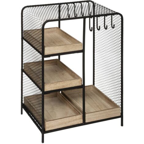 Joyero Arty - metal y madera - negro - 20x28 cm - Atmosphera créateur d'intérieur