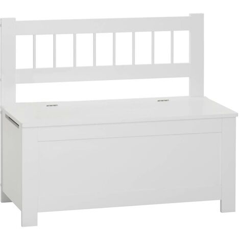 Atmosphera – Baúl organizador de juguetes infantil con tapa – Melamina blanca – 34x64x75 cm – Ideal para dormitorio y sala de juegos (1/8)