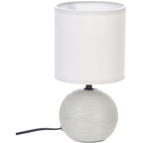 Lámpara 'Timeo' gris claro estriada - cerámica A. 25 cm - Atmosphera créateur d'intérieur