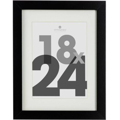Marco de fotos Eva - madera y cristal - negro - 18x24 cm - Atmosphera créateur d'intérieur