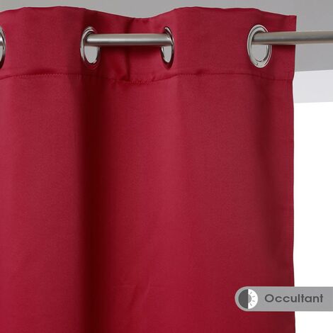 Set de 2 cortinas blackout - rojo - 135x240 cm - Atmosphera créateur d'intérieur