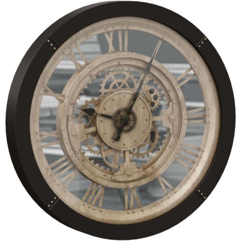 Reloj de Pared para Salón y Comedor Ivy, Diseño Contemporáneo, Color Negro 61 cm, Estilo Moderno