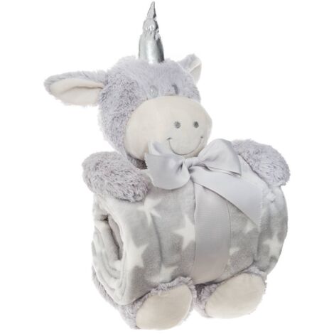 Manta peluche 'Licorne' 75 x 100 cm - Atmosphera créateur d'intérieur