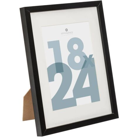 Marco de fotos Manu - madera y cristal - negro - 18x24 cm - Atmosphera créateur d'intérieur