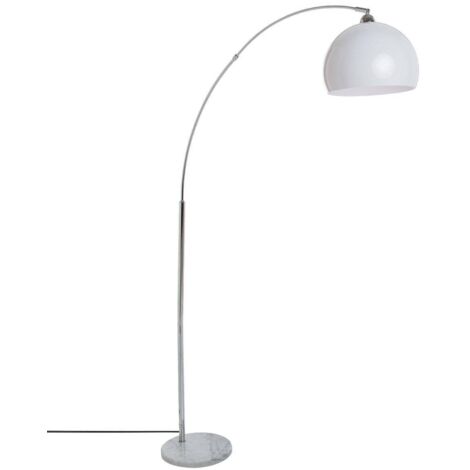 Lámpara de pie en arco 'Geda' blanca - base de mármol A. 185 cm - Atmosphera créateur d'intérieur