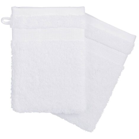 Juego de 2 manoplas - algodón 450 g/m² - blanco 15 x 21 cm - Atmosphera créateur d'intérieur