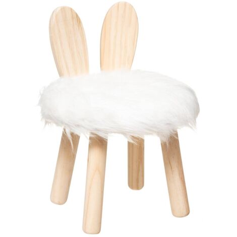 Taburete infantil Conejo - blanco - piel sintética - Atmosphera créateur d'intérieur
