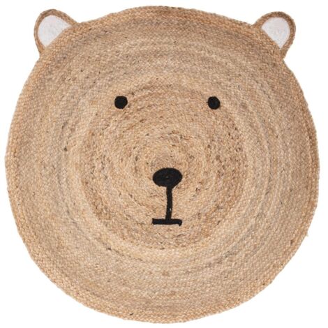 Alfombra de yute con cabeza de oso tamaño 100 (1/4)