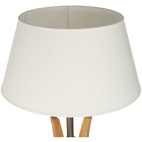 Lámpara de pie trípode 'Kalo' - bambú y blanco A. 156 cm - Atmosphera créateur d'intérieur