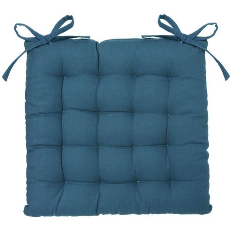 Cojín de silla de algodón verde azulado 38 x 38 cm - Atmosphera créateur d'intérieur