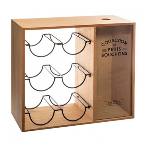 Portabotellas Loft - metal y madera - 39 -7x35 cm - Atmosphera créateur d'intérieur