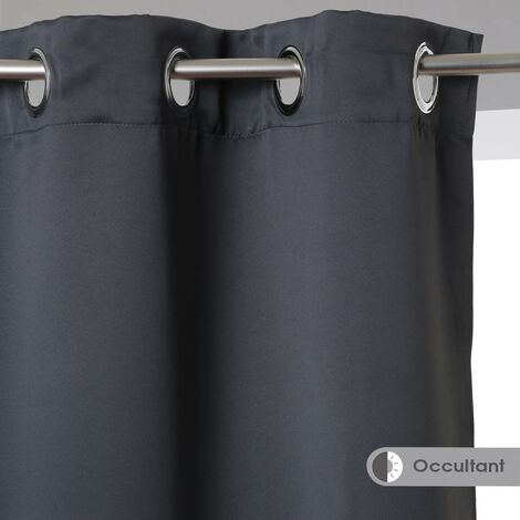 Juego de 2 cortinas blackout gris - 135x240 cm - Atmosphera créateur d'intérieur