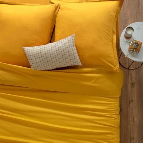 Funda nórdica de algodón - amarillo mostaza 240 x 220 cm - Atmosphera créateur d'intérieur