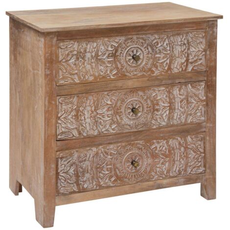 ATMOSPHERA Cassettiera Shirel In Legno Di Mango – 4 Cassetti – Finitura Naturale – Dimensioni 50x40x80,5 Cm - 4