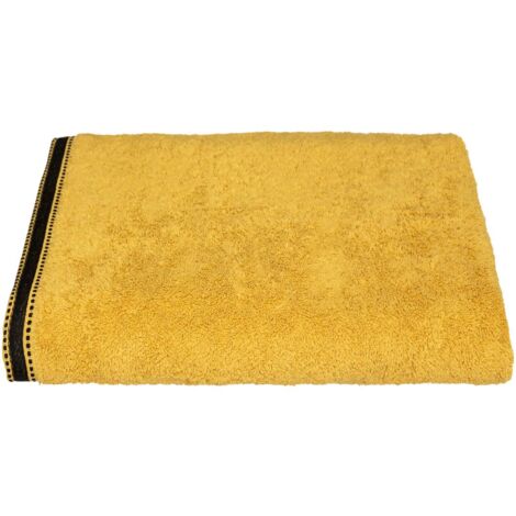 Toalla de baño «Joia» - algodón 550 gr/m² - amarillo mostaza 100 x 150 cm - Atmosphera créateur d'intérieur