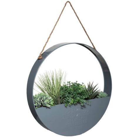Colgante 4 plantas artificiales Casa - maceta de metal - H6 -3 cm - Atmosphera créateur d'intérieur