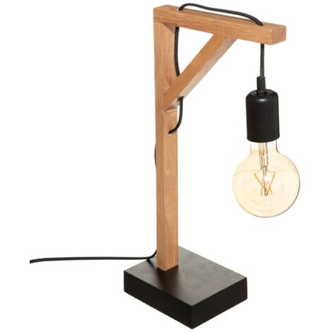 Lámpara «Wild» - negro y madera H46 cm - Atmosphera créateur d'intérieur