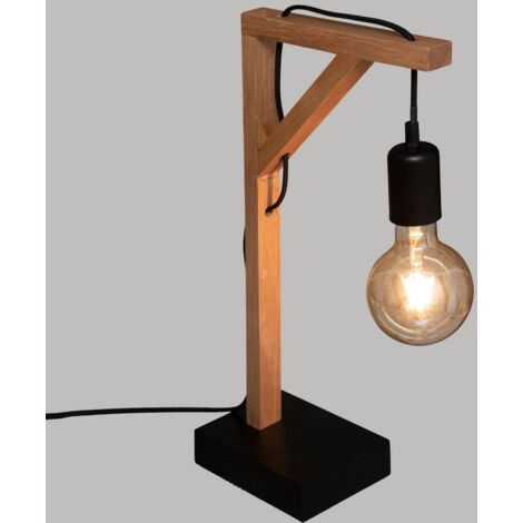 Lámpara «Wild» - negro y madera H46 cm - Atmosphera créateur d'intérieur