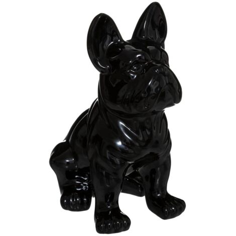 Estatuilla Bulldog - cerámica - negra - H12 cm - Atmosphera créateur d'intérieur