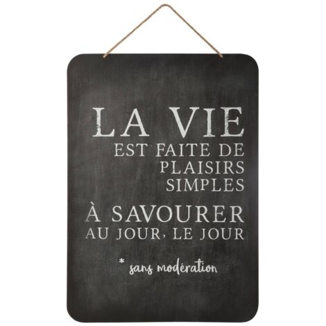 Decoración mural Pizarra - metal - 44x61 cm - Atmosphera créateur d'intérieur