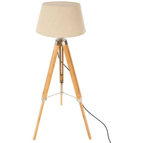 Lámpara de pie trípode 'Runo' - bambú y marfil A. 145 cm - Atmosphera créateur d'intérieur