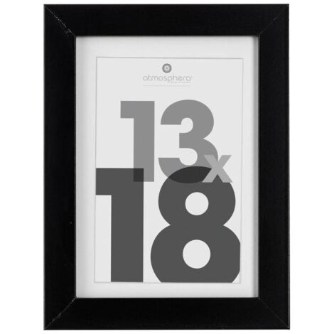 Marco de fotos Eva - madera y cristal - negro - 13x18 cm - Atmosphera créateur d'intérieur