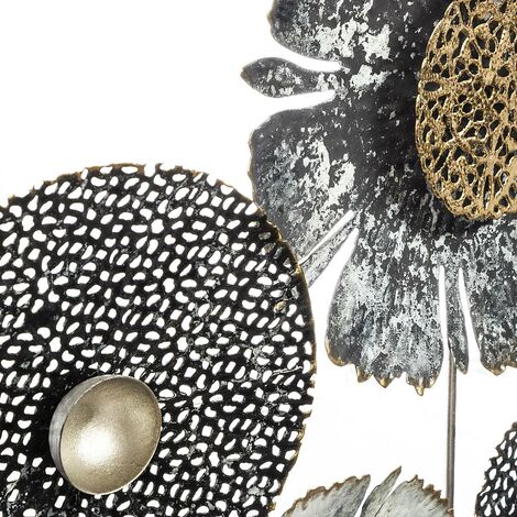 Decoración de pared 'Fleurs' - metal 50 x 50 cm - Atmosphera créateur d'intérieur