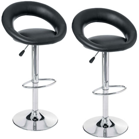 Juego de 2 taburetes de bar 'Sasha' negro - Atmosphera créateur d'intérieur (1/4)