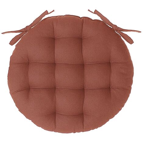 Cojín de silla redondo en algodón terracota D. 38 cm - Atmosphera créateur d'intérieur