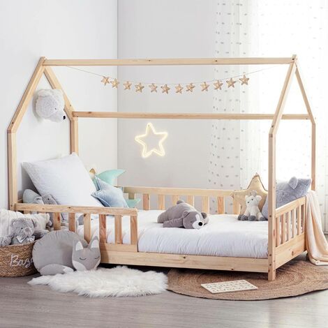 Cama cabaña infantil «Bosco» - madera 90 x 190 cm - Atmosphera créateur d'intérieur