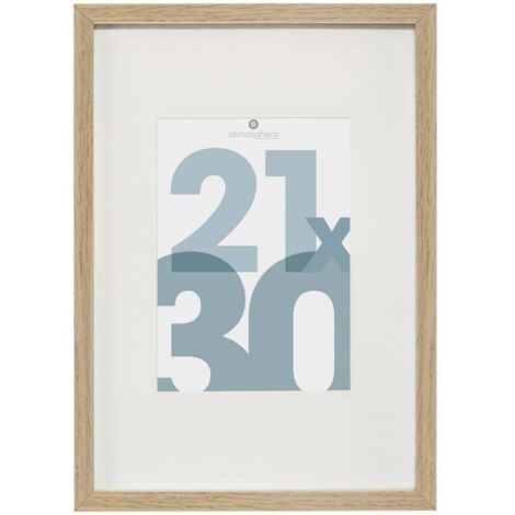 Marco de fotos Manu - madera y cristal - 21x30 cm - Atmosphera créateur d'intérieur