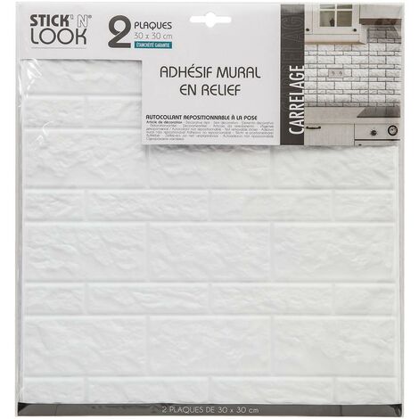 Pegatina de azulejo de pared blanco X2 - Atmosphera créateur d'intérieur