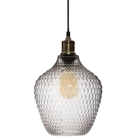 Lámpara colgante 'Omaha' - vidrio ahumado D. 22 cm - Atmosphera créateur d'intérieur