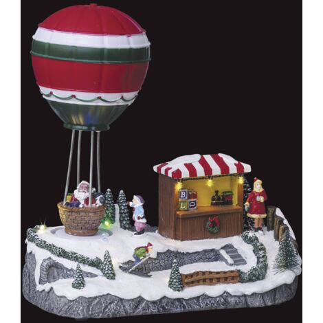 Pueblo globo iluminado 9 LED H.26cm  - Feeric lights & christmas
